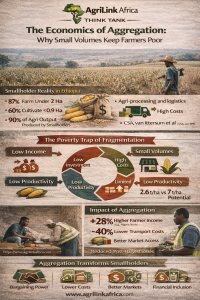 Aggregation increases smallholder farmer income by 20–40 percent in Africa through scale and market access.